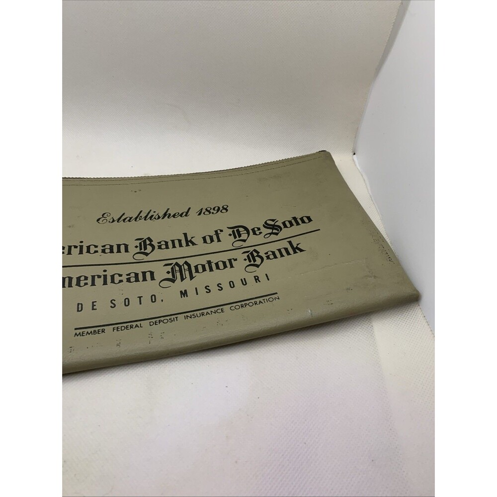 American Bank of  De Soto MO Zipper Deposit Cash Money Checks Bag Pouch Vintage - Picture 6 of 6